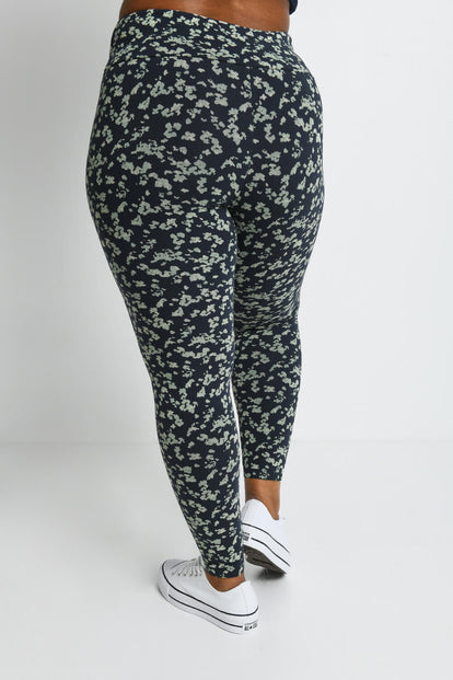 Legging taille haute grande taille Everyday - Marine/Vert Floral