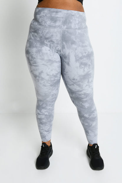 Legging taille haute grande taille Revitalise - Sky Gris Tie Dye