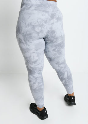 Legging taille haute grande taille Revitalise - Sky Gris Tie Dye