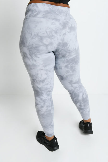 Legging taille haute grande taille Revitalise - Sky Gris Tie Dye