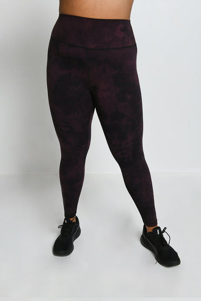 Legging taille haute grande taille Revitalise - Dark Cherry Tie Dye