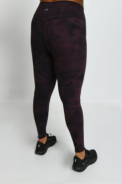 Legging taille haute grande taille Revitalise - Dark Cherry Tie Dye