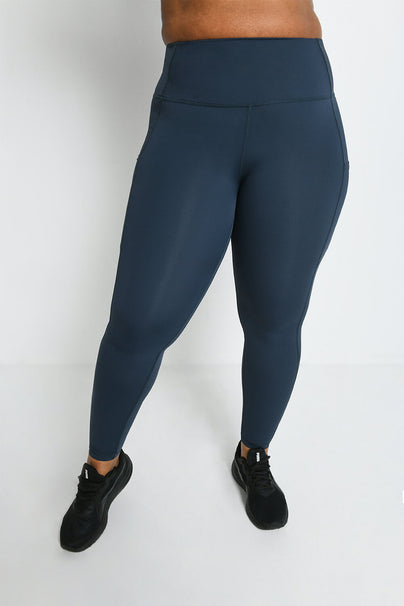 Legging de sport taille haute grande taille Energise - Thunder Bleu