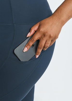 Legging de sport taille haute grande taille Energise - Thunder Bleu