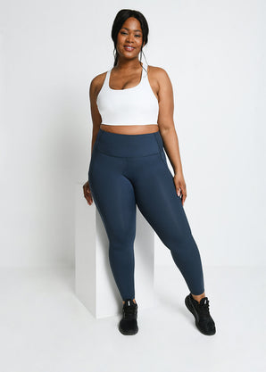 Legging de sport taille haute grande taille Energise - Thunder Bleu