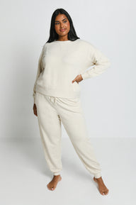 Pantalon de jogging Lounge-Luxe grande taille - Vanilla Marl