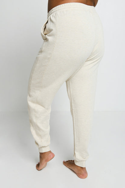 Pantalon de jogging Lounge-Luxe grande taille - Vanilla Marl