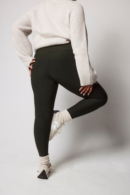 Legging taille haute grande taille Winter Everyday - Deep Olive