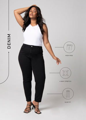 Jean Mom slim - Noir