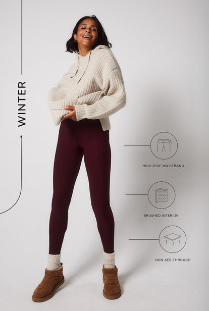 Legging taille haute Winter Everyday - Burgundy