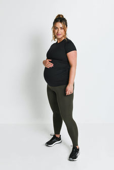 Maternity Focus Sports Leggings - Olive Green