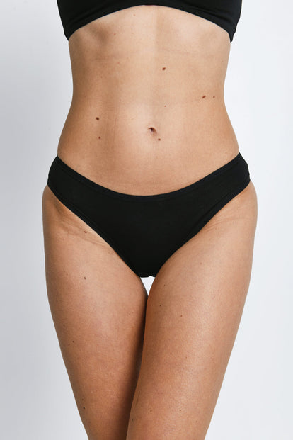 Lot de 3 culottes bikini en coton - Noir