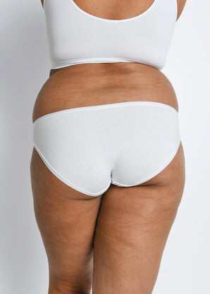 Lot de 3 culottes bikini en coton grande taille - Blanc