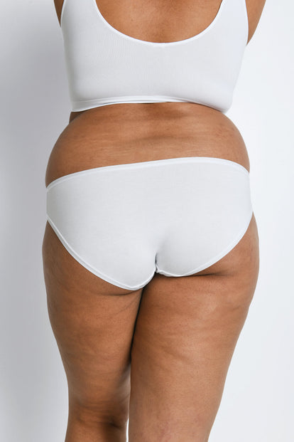 Lot de 3 culottes bikini en coton grande taille - Blanc