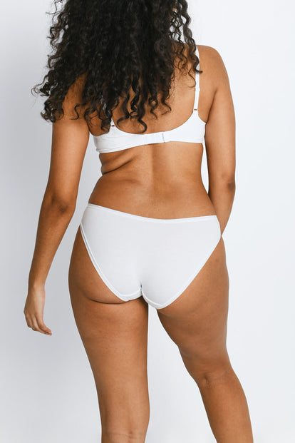 Lot de 3 culottes bikini en coton - Blanc