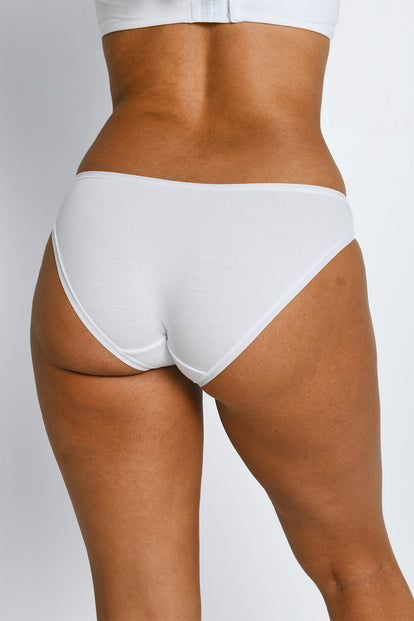 Lot de 3 culottes bikini en coton - Blanc