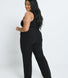 Pantalon côtelé évasé grande taille - Noir