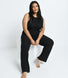 Pantalon côtelé évasé grande taille - Noir
