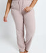 Pantalon côtelé évasé grande taille - Rose