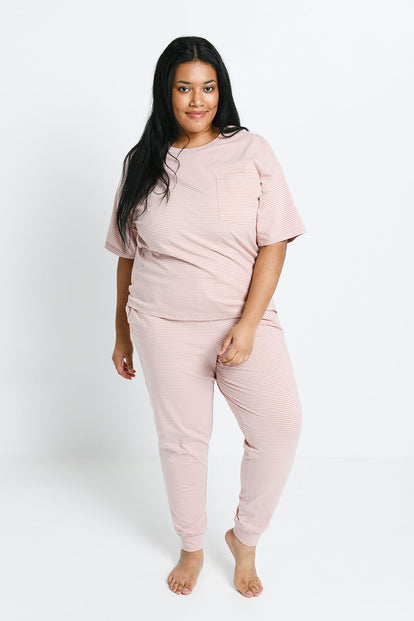 Ensemble de pyjama en coton peigné - Dusty Rose