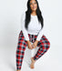 Ensemble de pyjama tout doux grande taille - Marine & Rouge Check