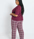 Ensemble de pyjama pur coton grande taille - Burgunder Check