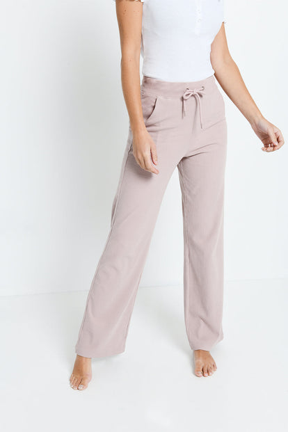 Pantalon côtelé évasé - Rose