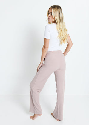 Pantalon côtelé évasé - Rose