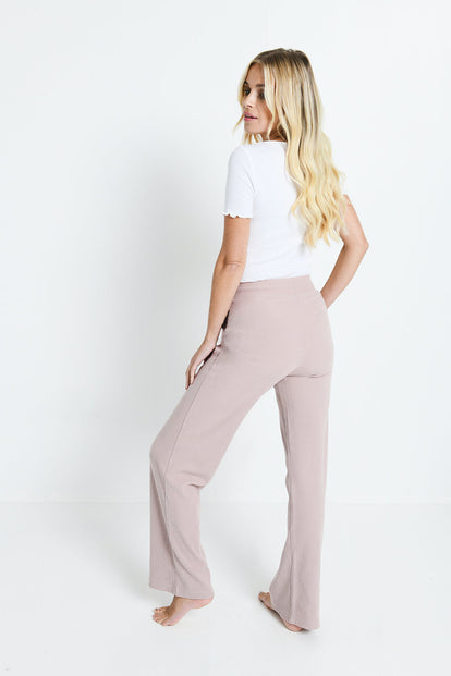 Pantalon côtelé évasé - Rose