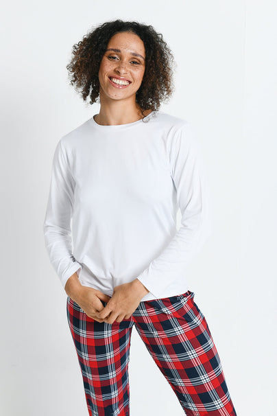 Ensemble de pyjama tout doux - Marine & Rouge Check