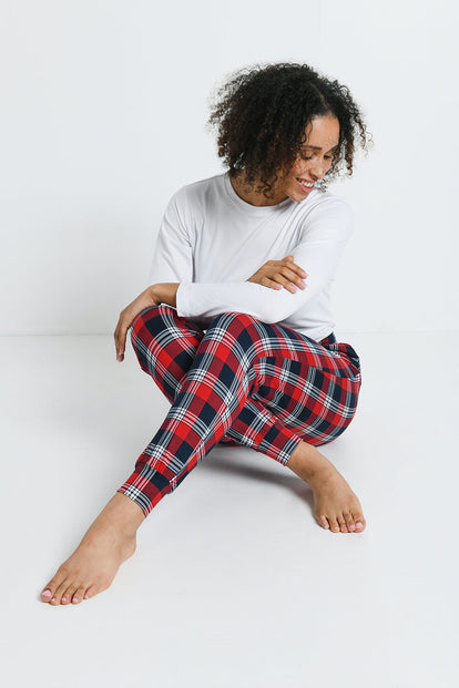 Ensemble de pyjama tout doux - Marine & Rouge Check