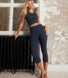 Legging de sport court taille haute Energise - Thunder Bleu