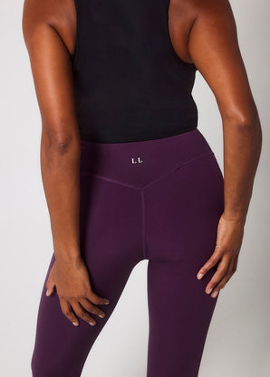 Focus 7/8 High Waisted Sports Leggings - Mulberry Plum
