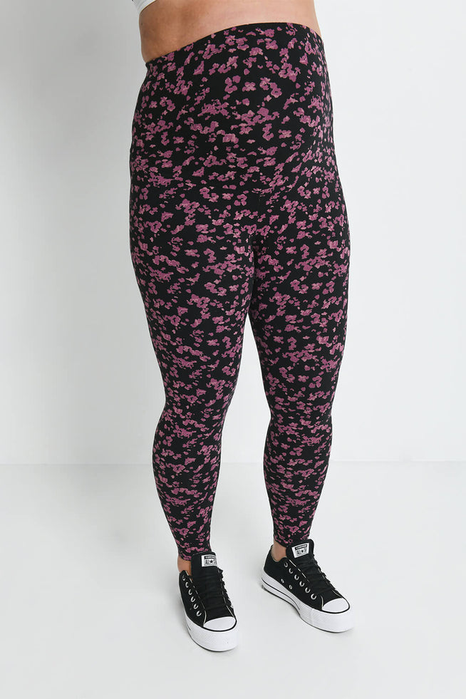 Legging de grossesse Everyday - Noir/Burgunder Floral