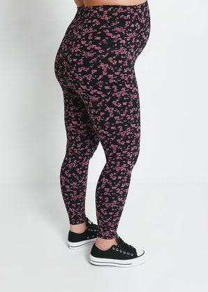 Legging de grossesse Everyday - Noir/Burgunder Floral