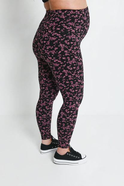 Legging de grossesse Everyday - Noir/Burgunder Floral