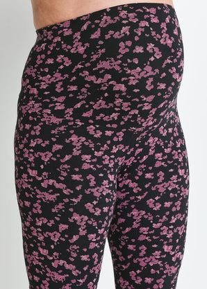 Legging de grossesse Everyday - Noir/Burgunder Floral