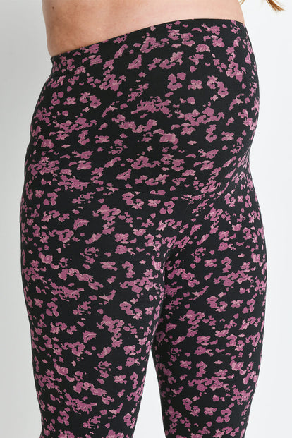 Legging de grossesse Everyday - Noir/Burgunder Floral