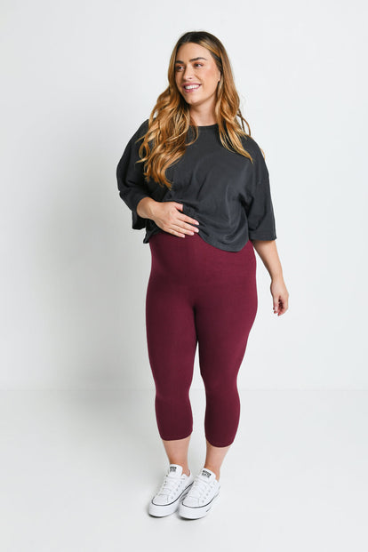 Legging de grossesse court Everyday - Burgunder