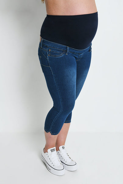 Jegging de grossesse court - Dark Bleu