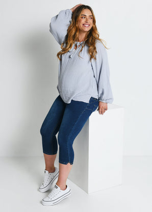 Jegging de grossesse court - Dark Bleu