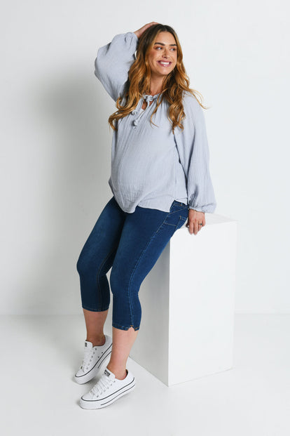 Jegging de grossesse court - Dark Bleu