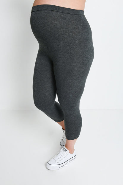 Legging de grossesse court Everyday - Dark Gris Marl