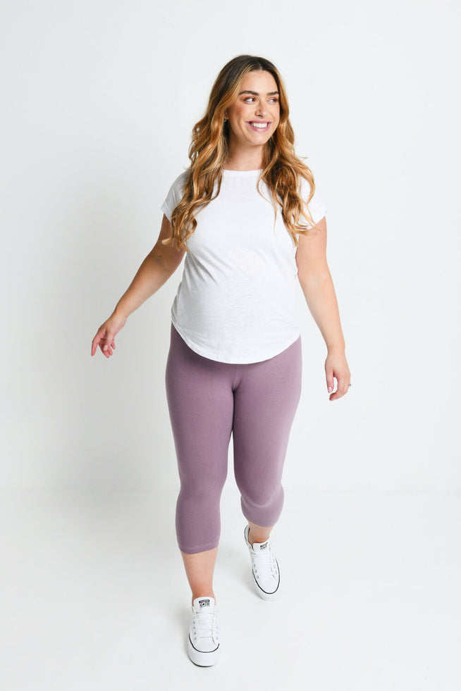 Legging de grossesse court Everyday - Elderberry Purple