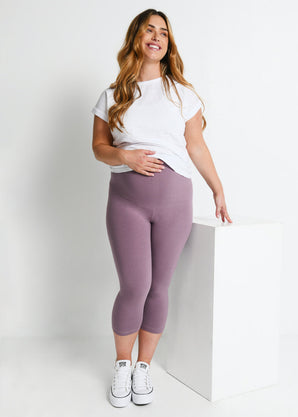 Legging de grossesse court Everyday - Elderberry Purple