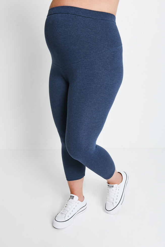 Legging de grossesse court Everyday - Infinity Bleu Marl