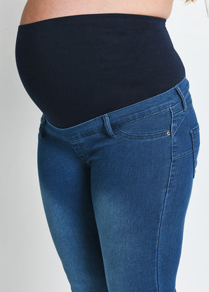 Jegging de grossesse court - Mid Bleu