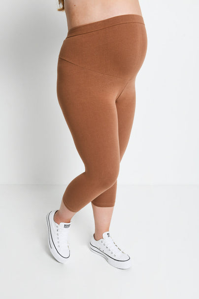 Legging de grossesse court Everyday - Mocha Marron