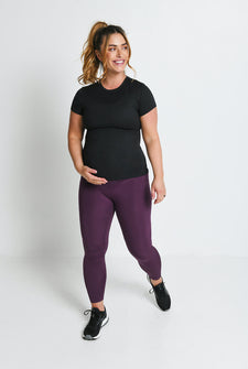 Legging de sport de grossesse 7/8e Focus - Mulberry Plum