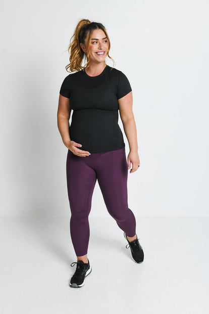 Legging de sport de grossesse 7/8e Focus - Mulberry Plum